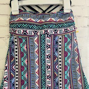 SO YOUTH GIRLS OPEN BACK TIE SWIMWEAR BRAIDED STRAP MULTI